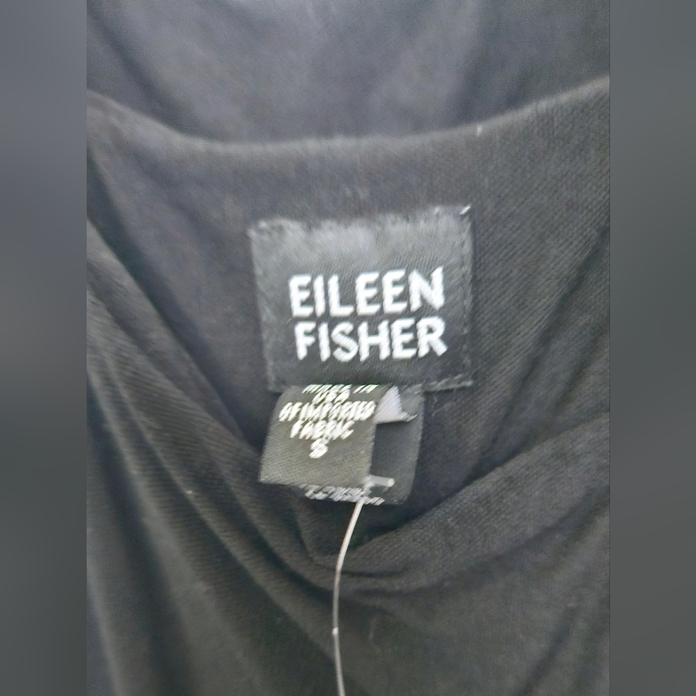 Eileen Fisher CRS Back Rayon Flare Stretch Crepe Black Slip On Dress  Small Nwt - Picture 4 of 11